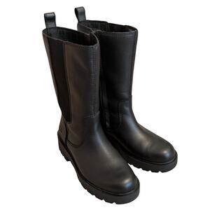 UGG Black Leather Holzer Boots US8